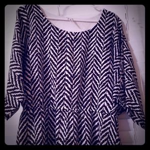 Black and white cold shoulder dress